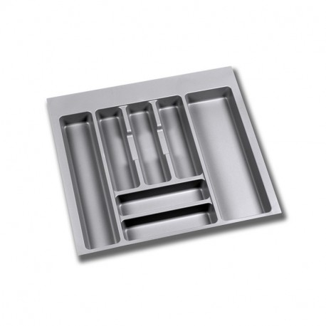 Emuca Cubertero para cajón de cocina, módulo 600 mm, Plástico, Gris