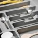 Emuca Cubertero para cajón de cocina, módulo 600 mm, Plástico, Gris