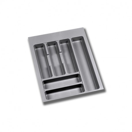 Emuca Cubertero para cajón de cocina, módulo 450 mm, Plástico, Gris