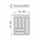 Emuca Cubertero para cajón de cocina, módulo 450 mm, Plástico, Gris