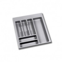 Emuca Cubertero para cajón de cocina, módulo 500 mm, Plástico, Gris