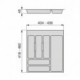 Emuca Cubertero para cajón de cocina, módulo 500 mm, Plástico, Gris