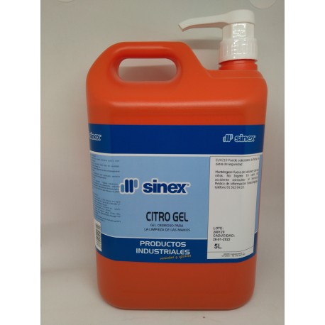 Gel manos CITRO-GEL con dosificador envase 5 litros SINEX