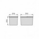 Emuca Contenedores para cajón cocina, altura 216 mm, 2x12L, Gris antracita