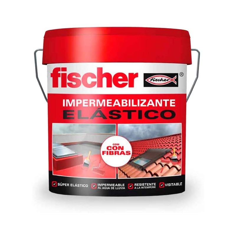 Impermeabilizante elástico con fibra 15 l rojo exterior FISCHER -  Ferretería Campollano