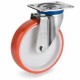 Rueda serie 60 giratoria freno Ø100mm poliuretano 200kg TELLURE