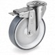 Rueda serie 71 giratoria agujero freno Ø80mm goma 70kg TELLURE