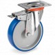 Rueda serie 61 inox giratoria freno Ø100mm poliuretano 120K TELLURE