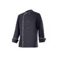 Chaqueta de cocina con doble botonadura ENELDO negro/blanco VELILLA