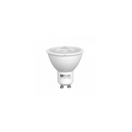 Bombilla led dicroica GU10 5W luz calida 3000K 38º 230Vac SILVER