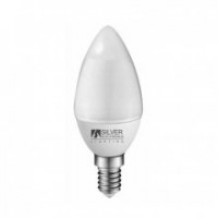 Bombilla led vela E14 4W luz blanca 6000K 355Lm SILVER