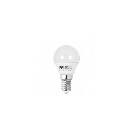 Bombilla led esferica E14 5W luz blanca 6000K 436Lm SILVER