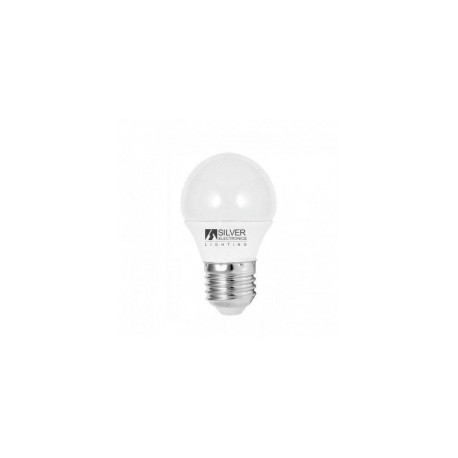 Bombilla led esferica E27 5W luz blanca 6000K 436Lm SILVER