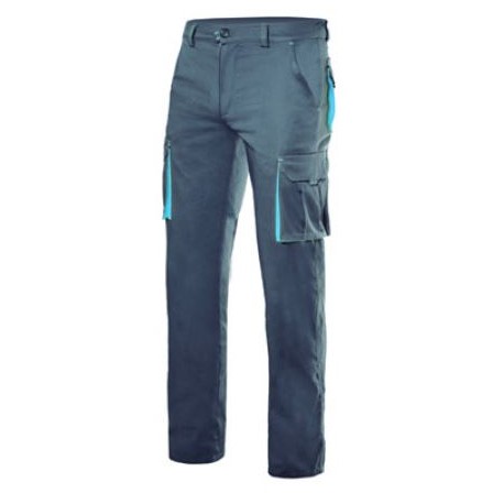 Pantalon stretch multibosillos 103024S 8-5 gris/celeste VELILLA