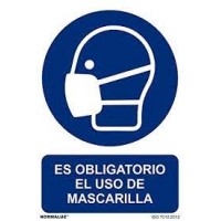 Señal adhesiva uso obligatorio de mascarilla 200x300 NORMALUZ