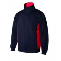 Sudadera bicolor con media cremallera 61-12 navy/rojo VELILLA