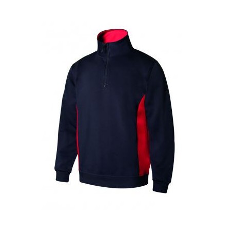 Sudadera bicolor con media cremallera 61-12 navy/rojo VELILLA