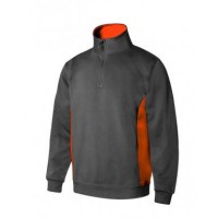 Sudadera bicolor con media cremallera 8-16 gris/naranja VELILLA