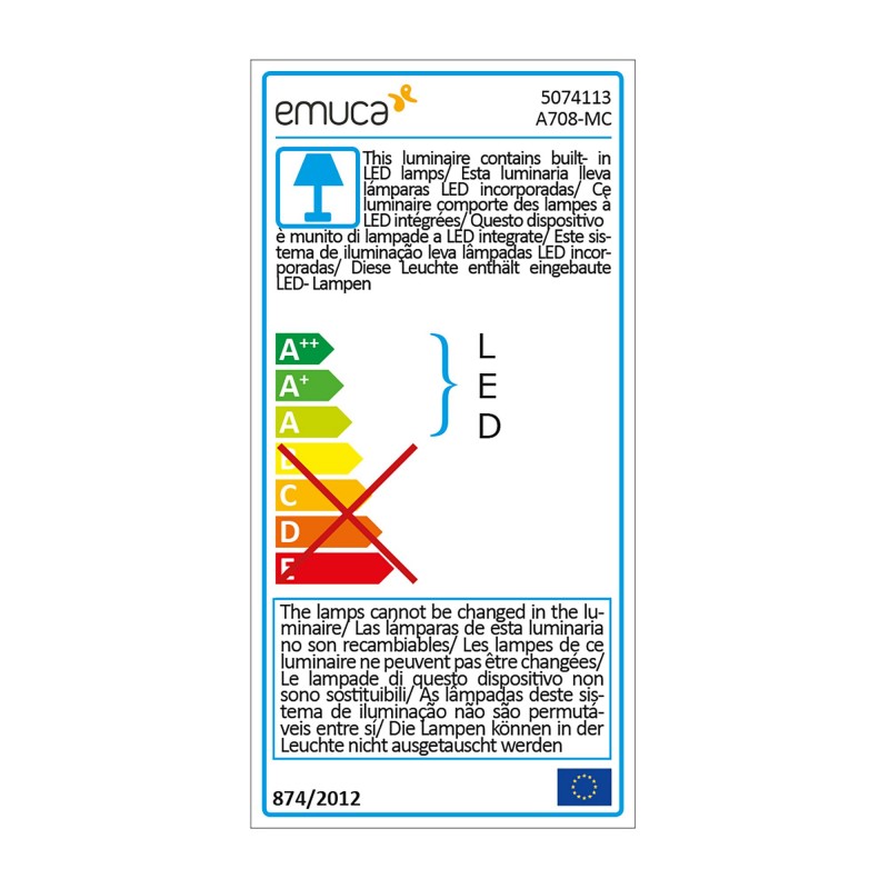 Emuca Barra para armario con luz LED Polux con sensor de movimiento (12V  DC), 708, Anodizado mate