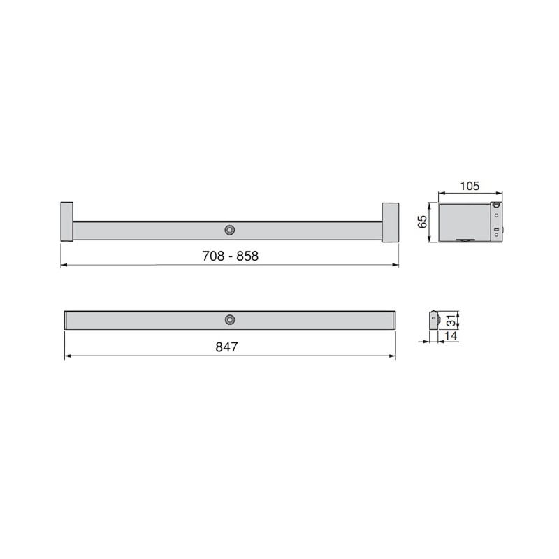 ▷ Barra de armario con led y sensor Jocca