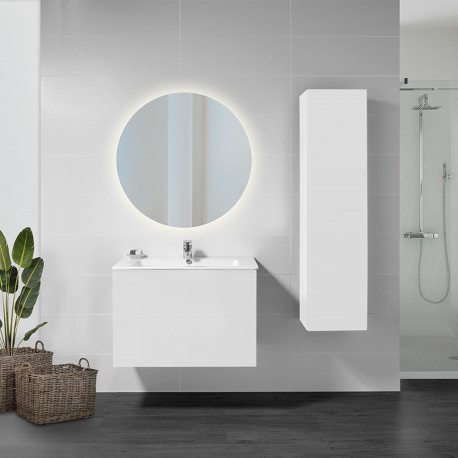 Emuca Espejo de baño Cassiopeia con iluminación LED decorativa Ø60cm