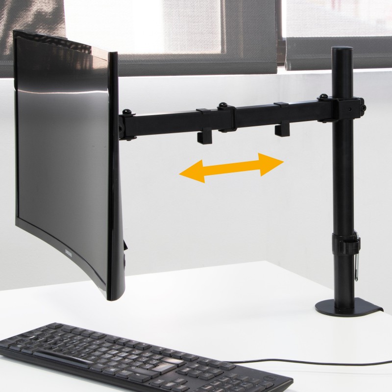Soporte de Monitor de brazo largo, Base giratoria para pantalla de ordenador  de escritorio, mesa telescópica