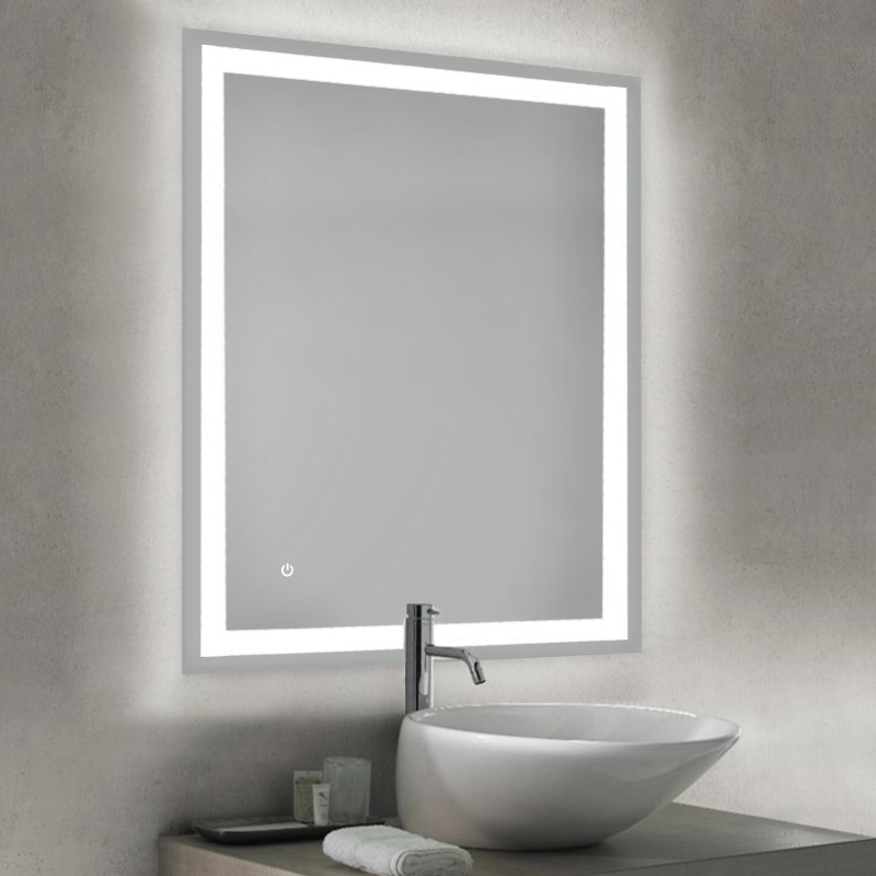 EMKE Espejo baño con luz LED Espejo de baño, espejo de baño tamaño pequeño,  45 x