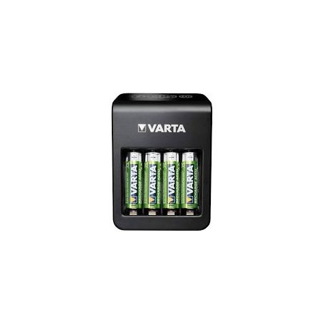 Cargador de baterias NiMh LCD + 4 pilas AA 2500 mAh. VARTA