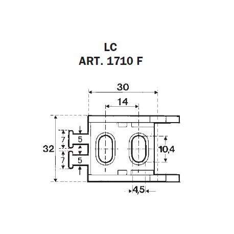 Enganche cadena portacable LC1701/1 plastico hembra CONDUCTIX