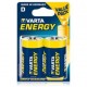 Pila alcalina 1.5v LR20 varta energy blist.2uds VARTA