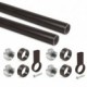 Emuca Kit de barra para armario redonda D. 28, 1150 mm, aluminio, Pintado moka