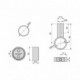 Emuca Kit de barra para armario redonda D. 28, 1150 mm, aluminio, Anodizado mate