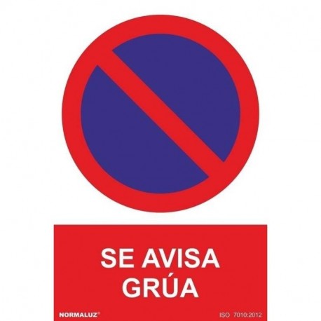 Señal "Se avisa grua"  pvc 0,7mm 300x400mm 