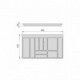 Emuca Cubertero Optima para cajón de cocina Vertex/Concept 500, módulo 900 mm, Tablero: 16mm, Plástico, gris antracita