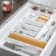 Emuca Cubertero Optima para cajón de cocina Vertex/Concept 500, módulo 700 mm, Tablero: 16mm, Plástico, blanco