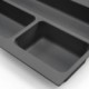 Emuca Cubertero Optima para cajón de cocina Vertex/Concept 500, módulo 400 mm, Tablero: 16mm, Plástico, gris antracita