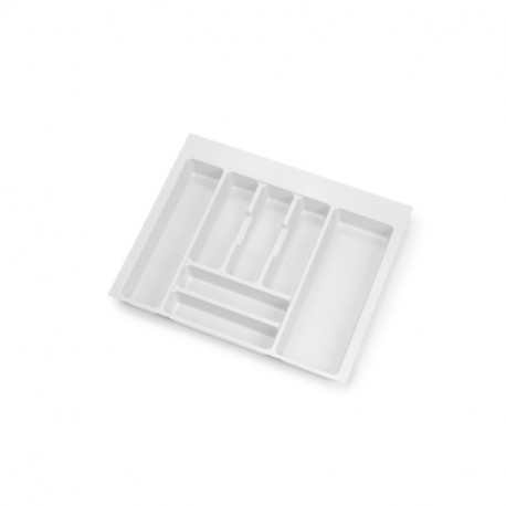 Emuca Cubertero Optima para cajón de cocina Vertex/Concept 500, módulo 600 mm, Tablero: 16mm, Plástico, blanco