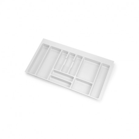 Emuca Cubertero Optima para cajón de cocina Vertex/Concept 500, módulo 900 mm, Tablero: 16mm, Plástico, blanco