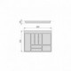 Emuca Cubertero Optima para cajón de cocina Vertex/Concept 500, módulo 700 mm, Tablero: 16mm, Plástico, gris antracita