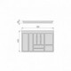 Emuca Cubertero Optima para cajón de cocina Vertex/Concept 500, módulo 800 mm, Tablero: 16mm, Plástico, gris antracita