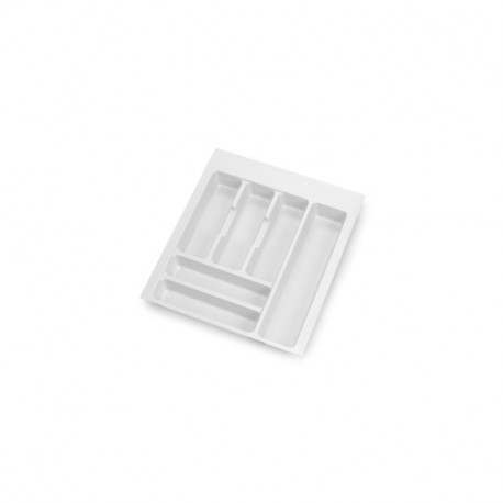 Emuca Cubertero Optima para cajón de cocina Vertex/Concept 500, módulo 450 mm, Tablero: 16mm, Plástico, blanco