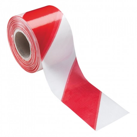 Cinta señalizar roja-blanca 75mm x 200mts x 0,03mm NORMALUZ