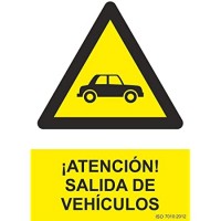 Señal peligro salida vehiculos pvc 0,7mm 210x300mm NORMALUZ