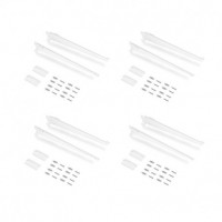 Emuca Placas de fijacion a pared y soportes para estante Jagmet, 280, Pintado blanco, Acero