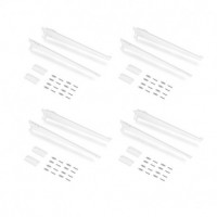 Emuca Placas de fijacion a pared y soportes para estante Jagmet, 380, Pintado blanco, Acero
