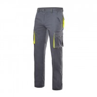 Pantalon Stretch multibosillos forrado negro/naranja fluor VELILLA