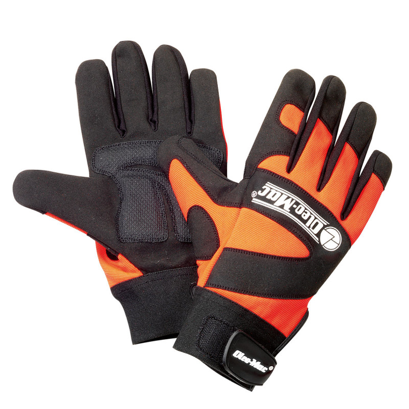 Guantes anticorte motosierra T/8- S 20m/s OLEOMAC - Ferretería