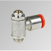 Regulador de caudal codo MRF M-1/8"-Ø8mm Bi-direccional METALWORK