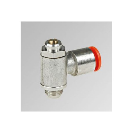 Regulador de caudal codo MRF M-1/8"-Ø8mm Bi-direccional METALWORK