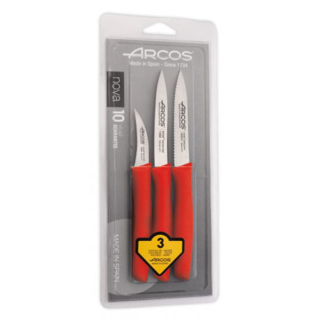 Juego de mondadores 3 pz rojo Serie NOVA (12 unidades) ARCOS